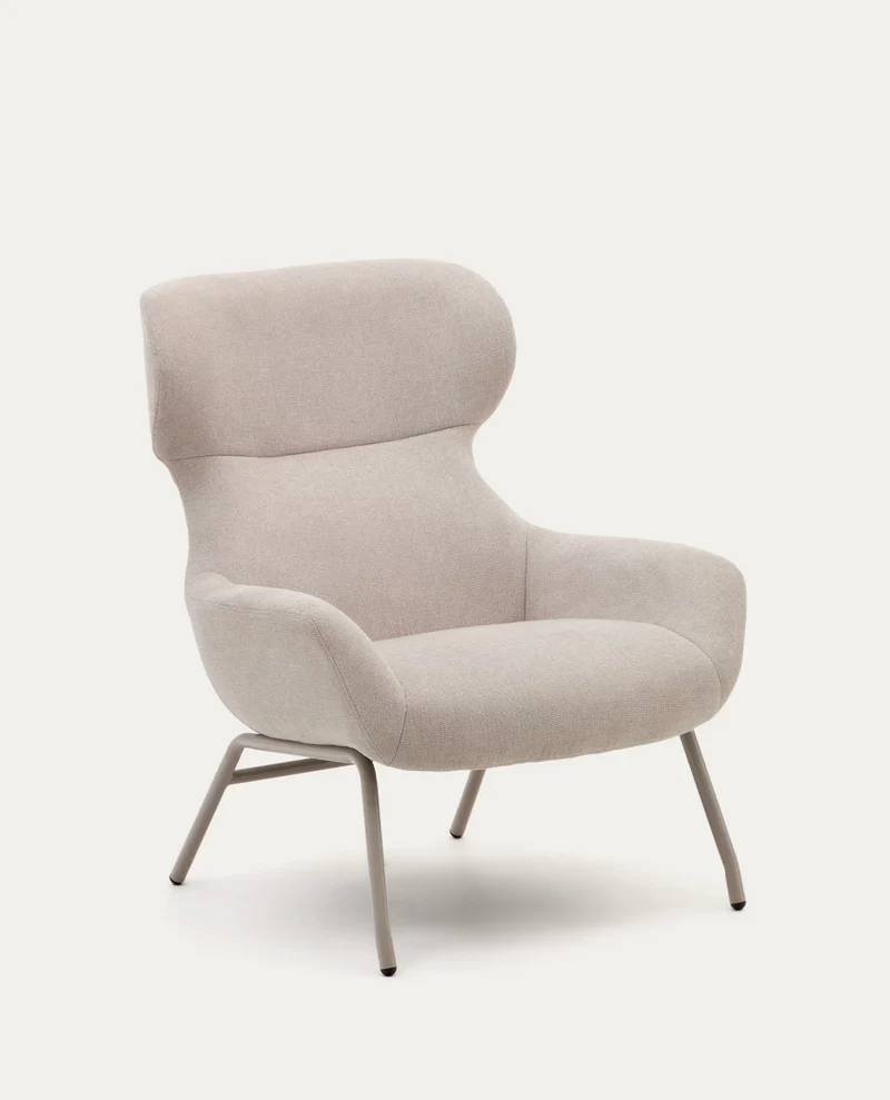 Belina Armchair Beige Chenille & Beige Leg