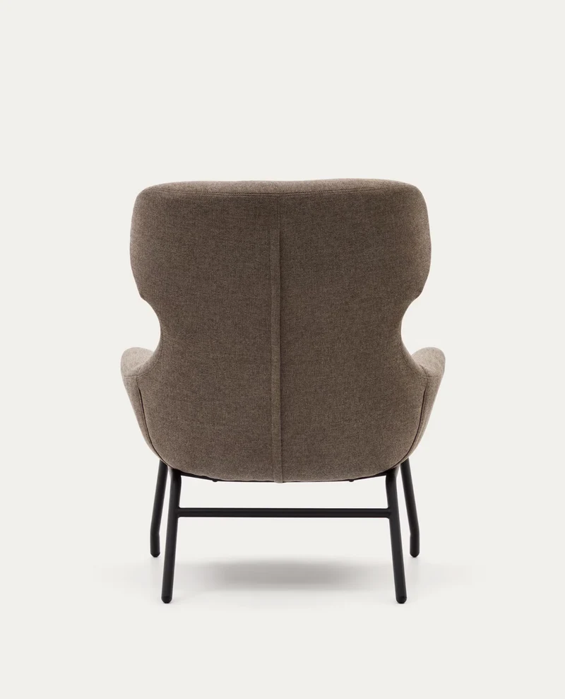 Belina Armchair Light Brown Chenille & Black Leg
