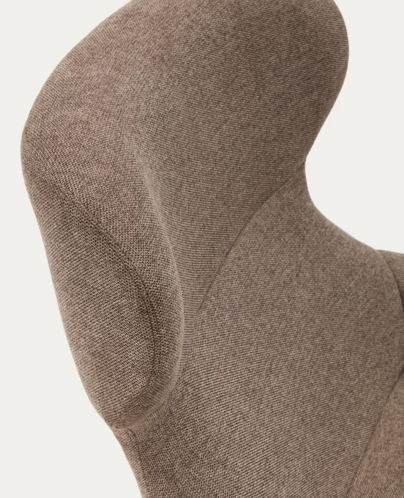 Belina Armchair Light Brown Chenille & Black Leg