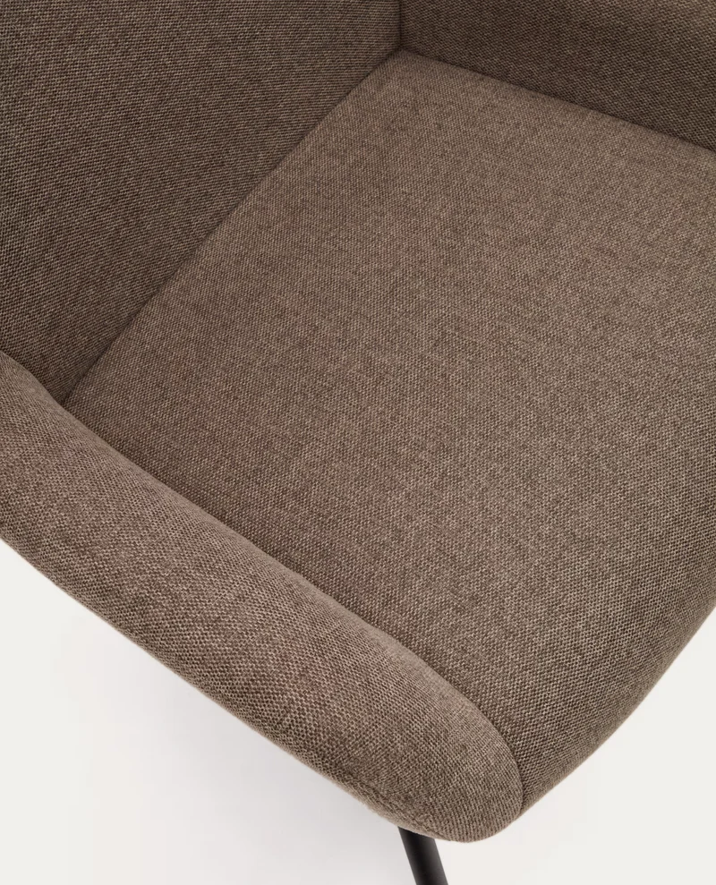 Belina Armchair Light Brown Chenille & Black Leg