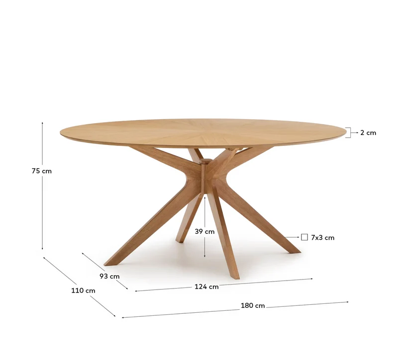 Naanim Oval Table Oak Finish