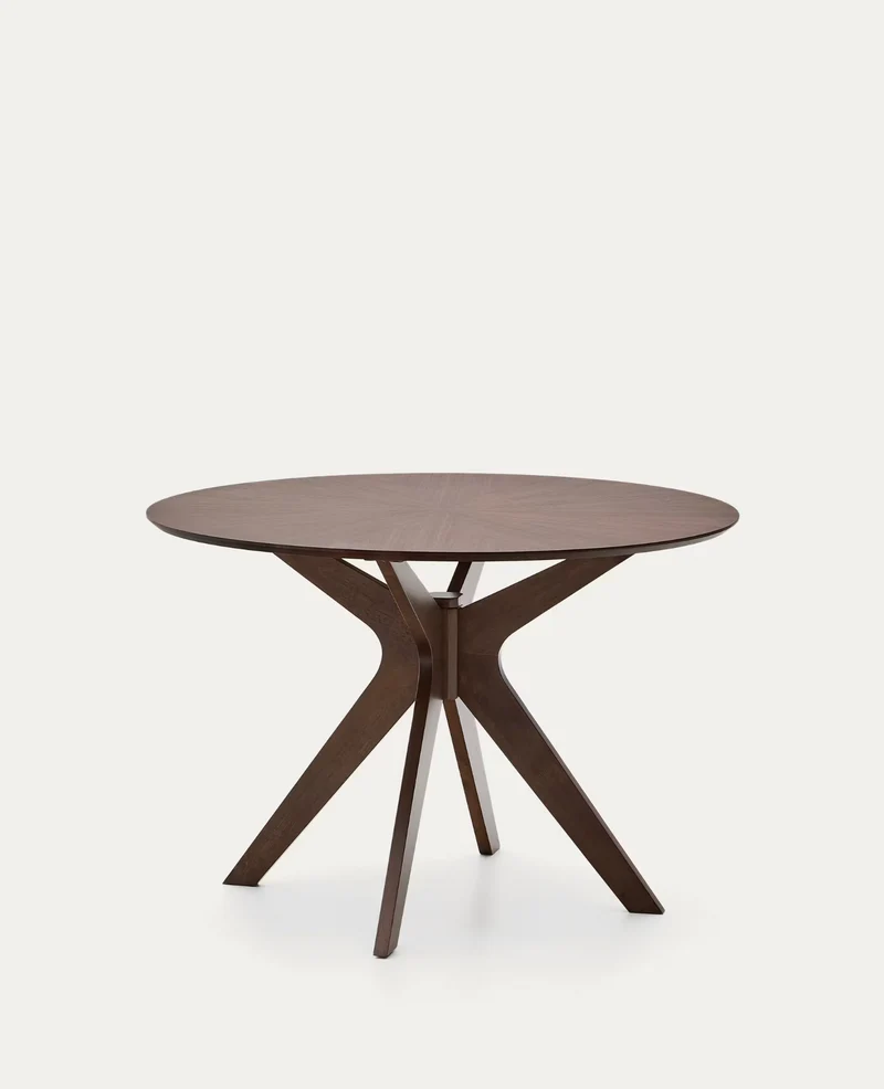 Naanim Round Table Walnut Finish