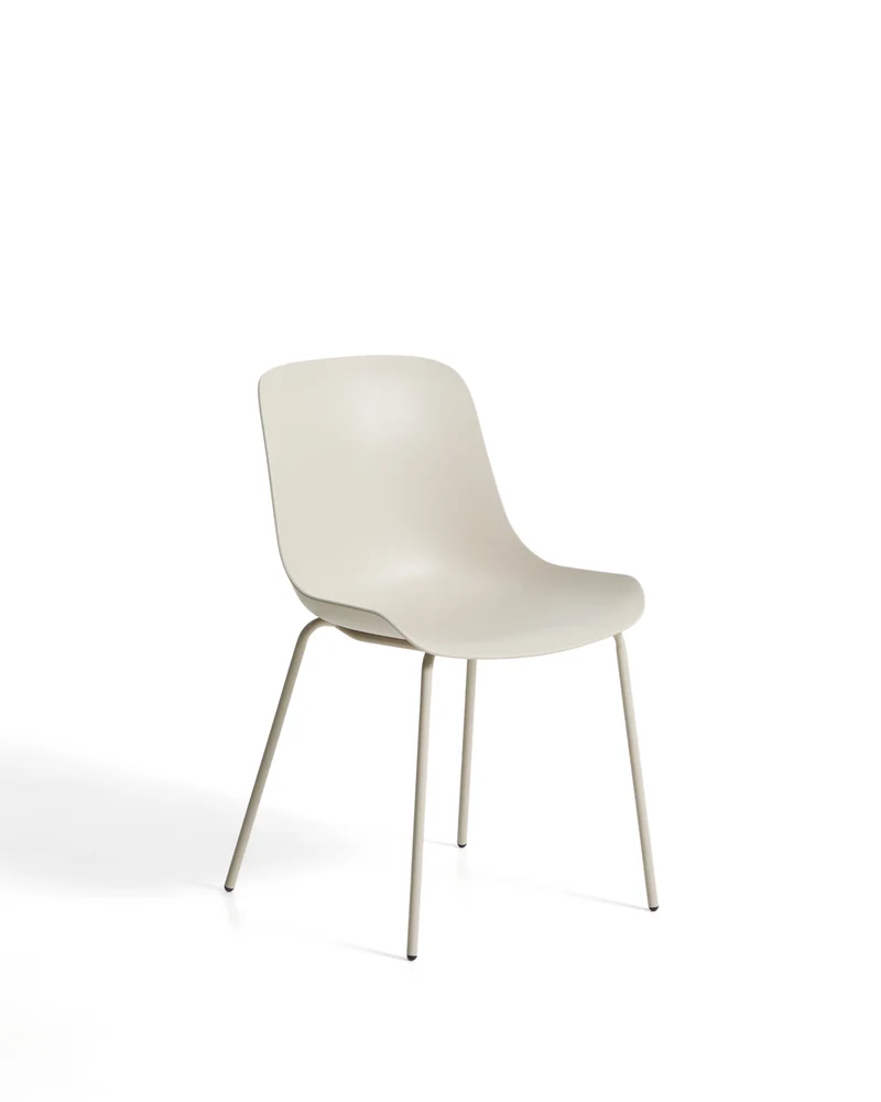 Altea beige chair with beige-finished steel legs