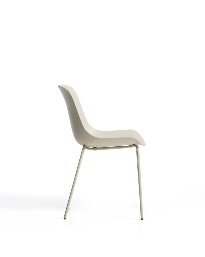 Altea beige chair with beige-finished steel legs