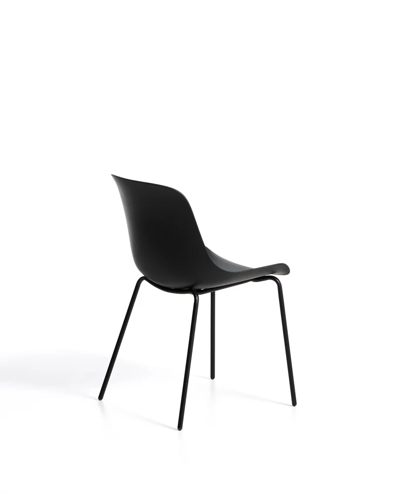 Altea black chair with black-finished steel legs