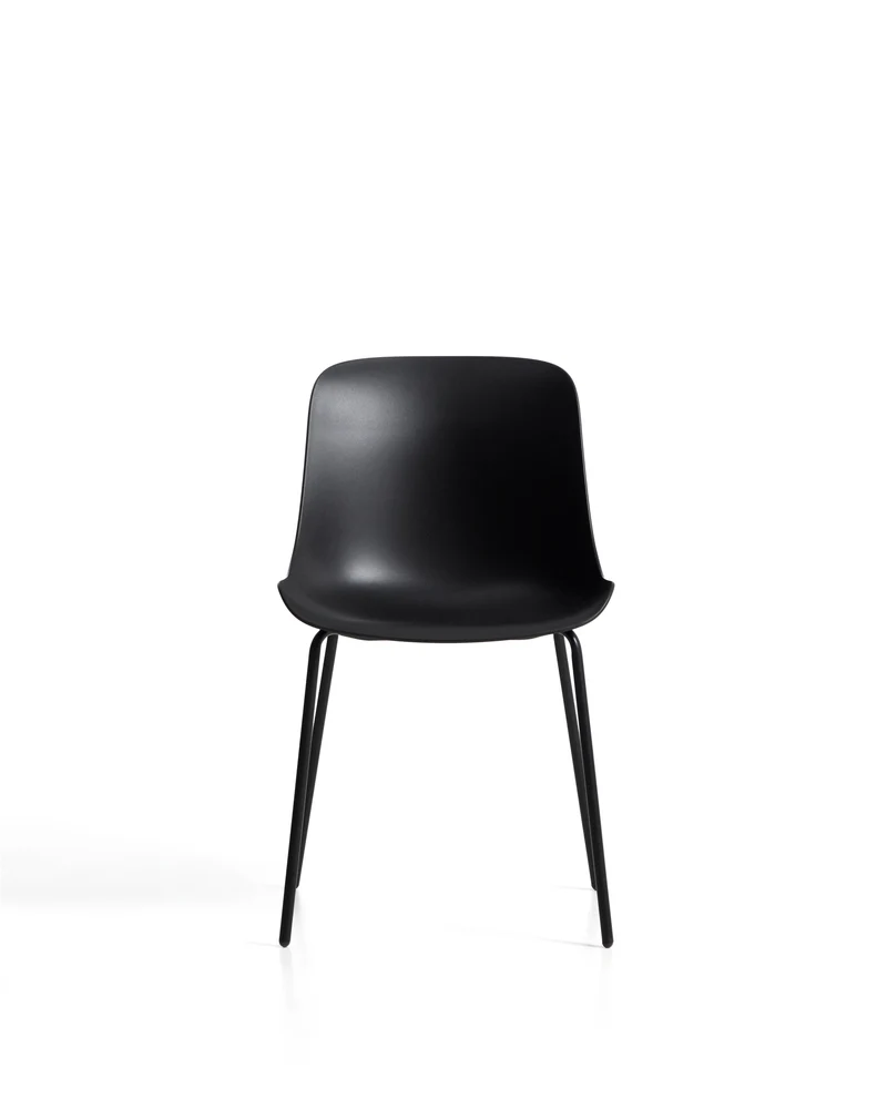 Altea black chair with black-finished steel legs