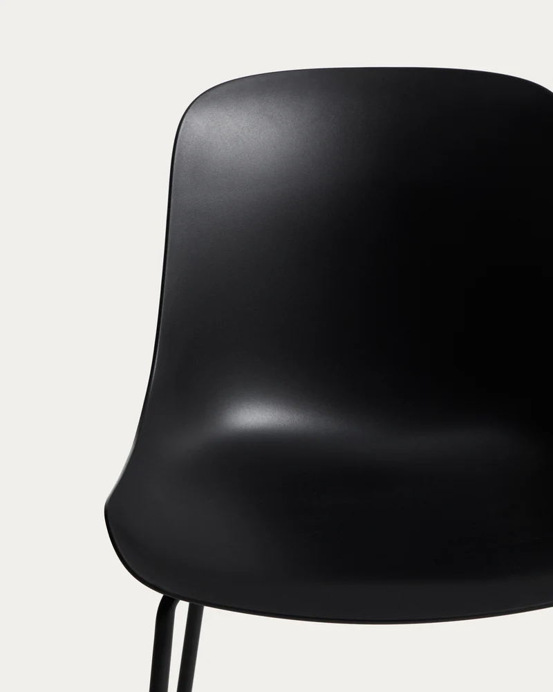Altea black chair with black-finished steel legs
