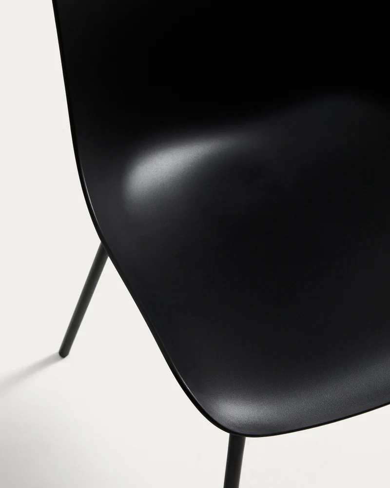 Altea black chair with black-finished steel legs