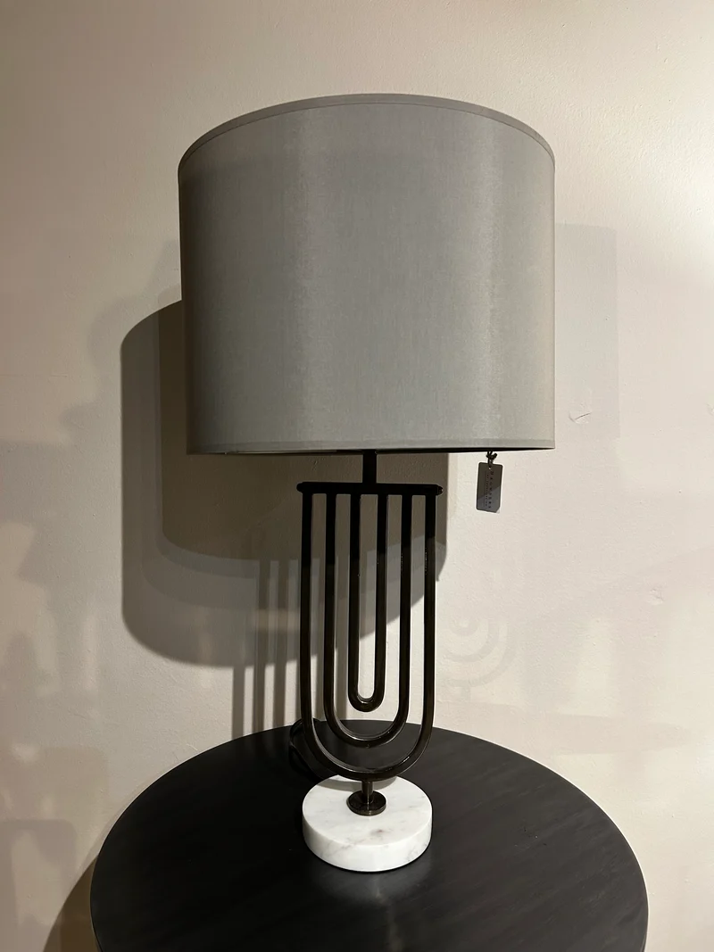 Table Lamp with Grey Lampshade