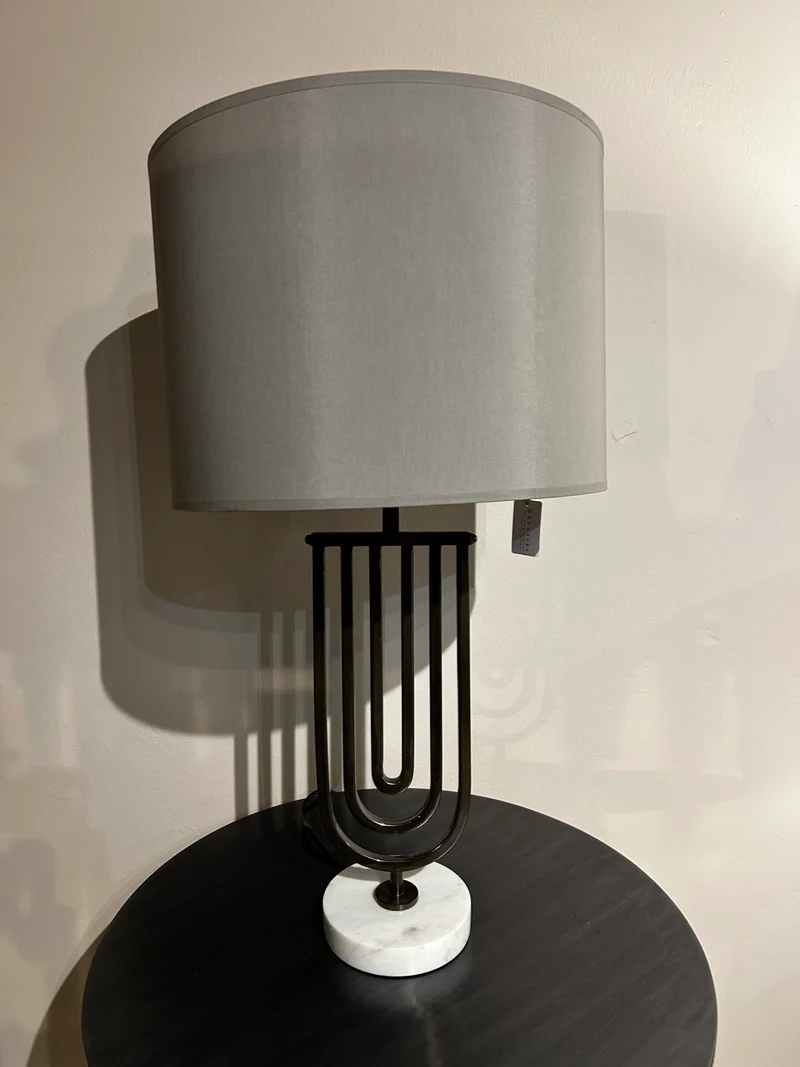 Table Lamp with Grey Lampshade