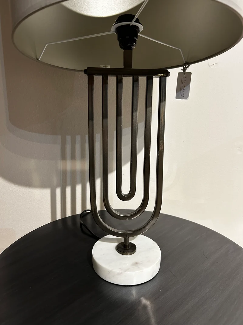Table Lamp with Grey Lampshade