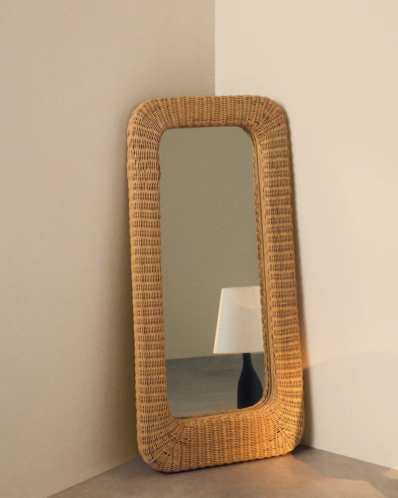 Zilna rattan mirror 58 x 120 cm