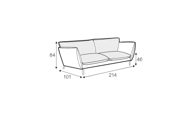 SITS Hugo Sofa 3 Seater 214 cm