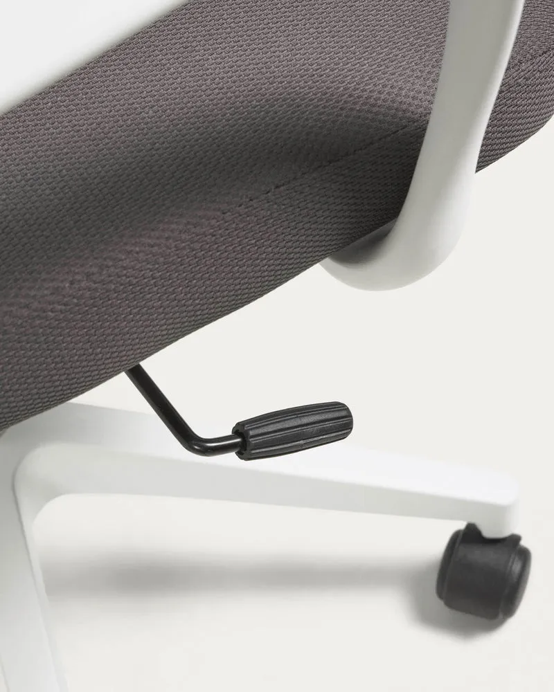 Melva office chair in grey and legs made of steel in white
