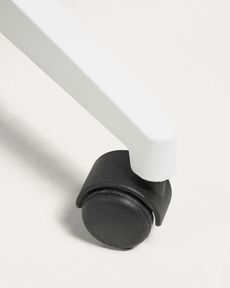 Melva office chair in grey and legs made of steel in white