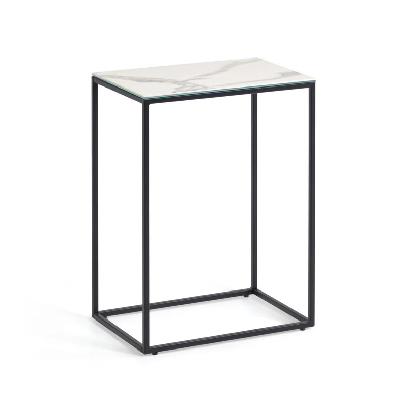 Rewena side table porcelain Kalos Blanco finishing 45 x 30 cm
