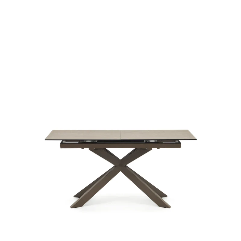 Atminda extendable table, porcelain and steel legs with a grey finish, 160 (210) x 90 cm
