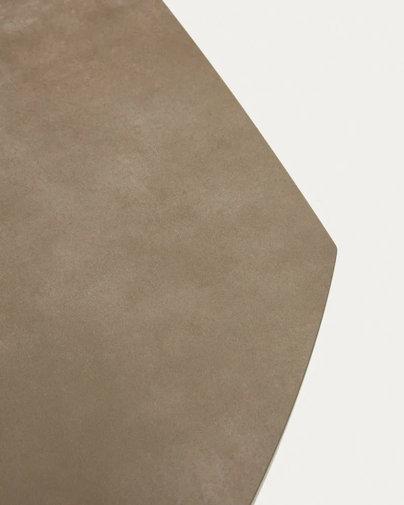 Yodalia extendable table, porcelain and steel legs with a brown finish, 130 (190) x 100 cm