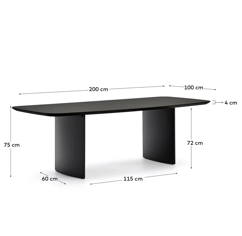 Litto Dining Table Black Finish
