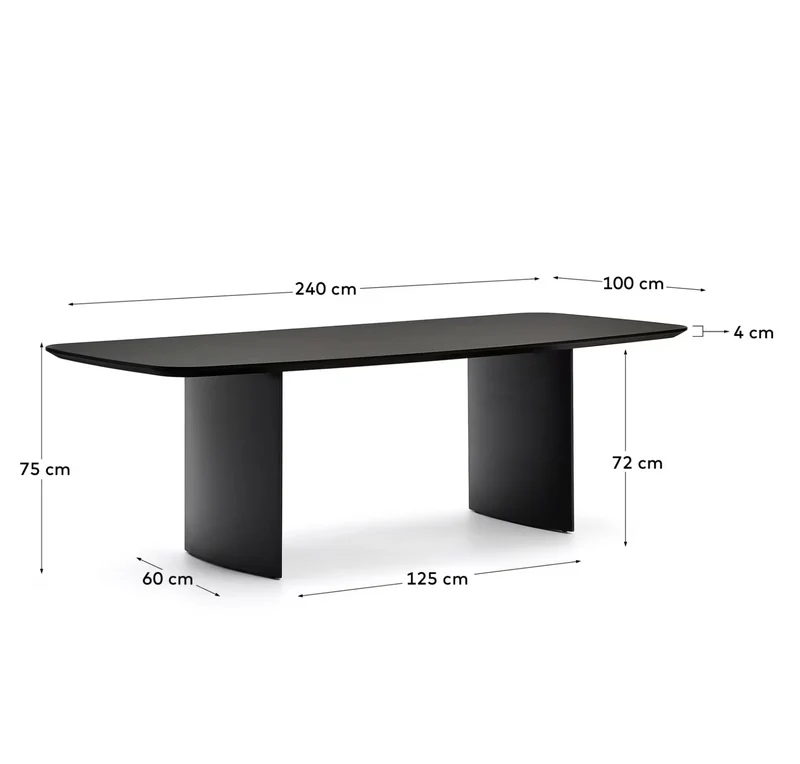 Litto Dining Table Black Finish