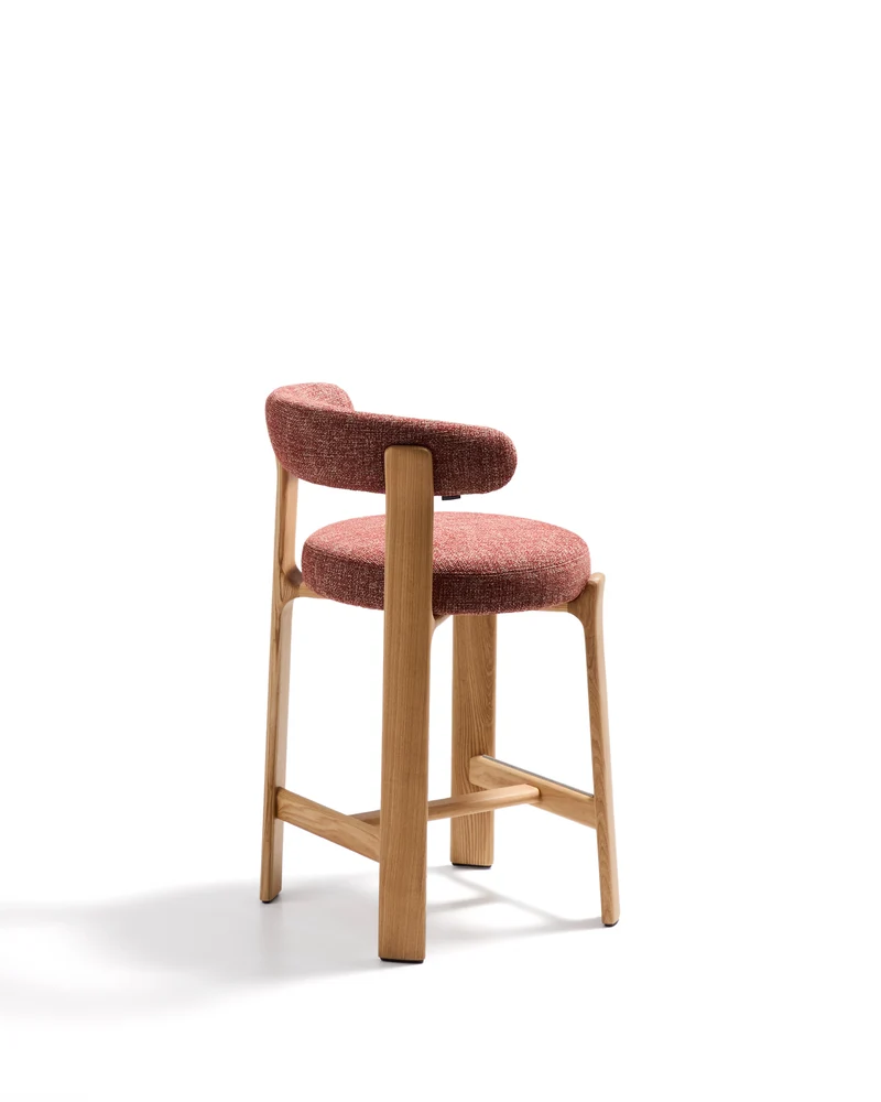 Granite stool in terracotta chenille & ash 65cm