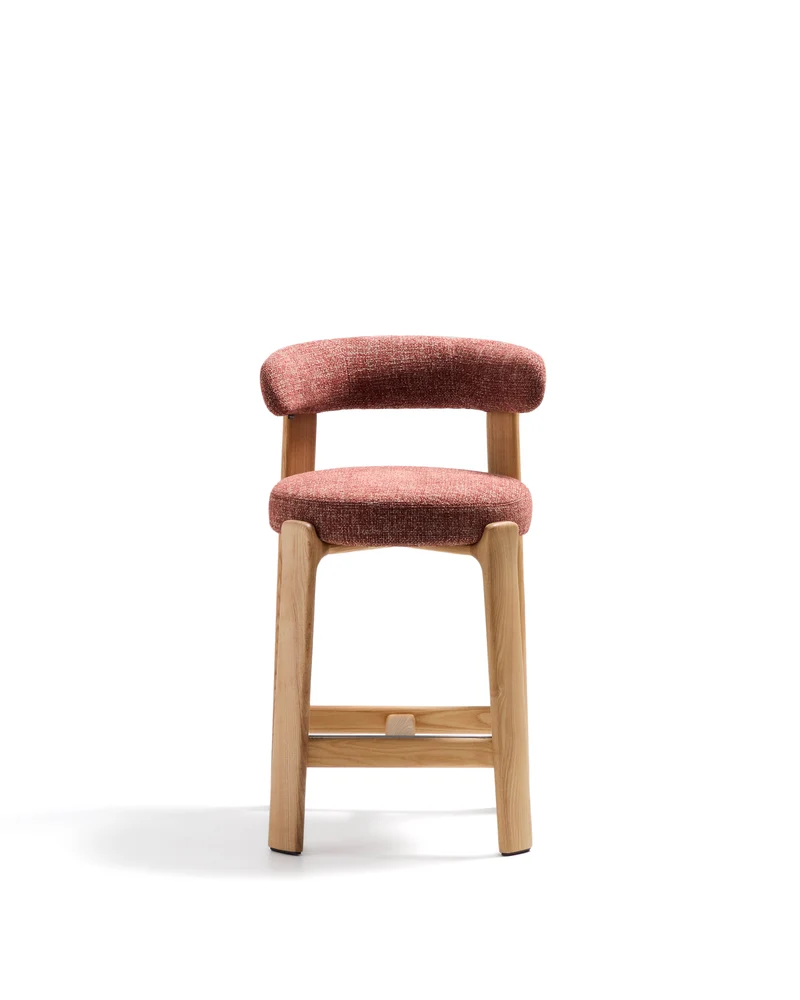 Granite stool in terracotta chenille & ash 65cm