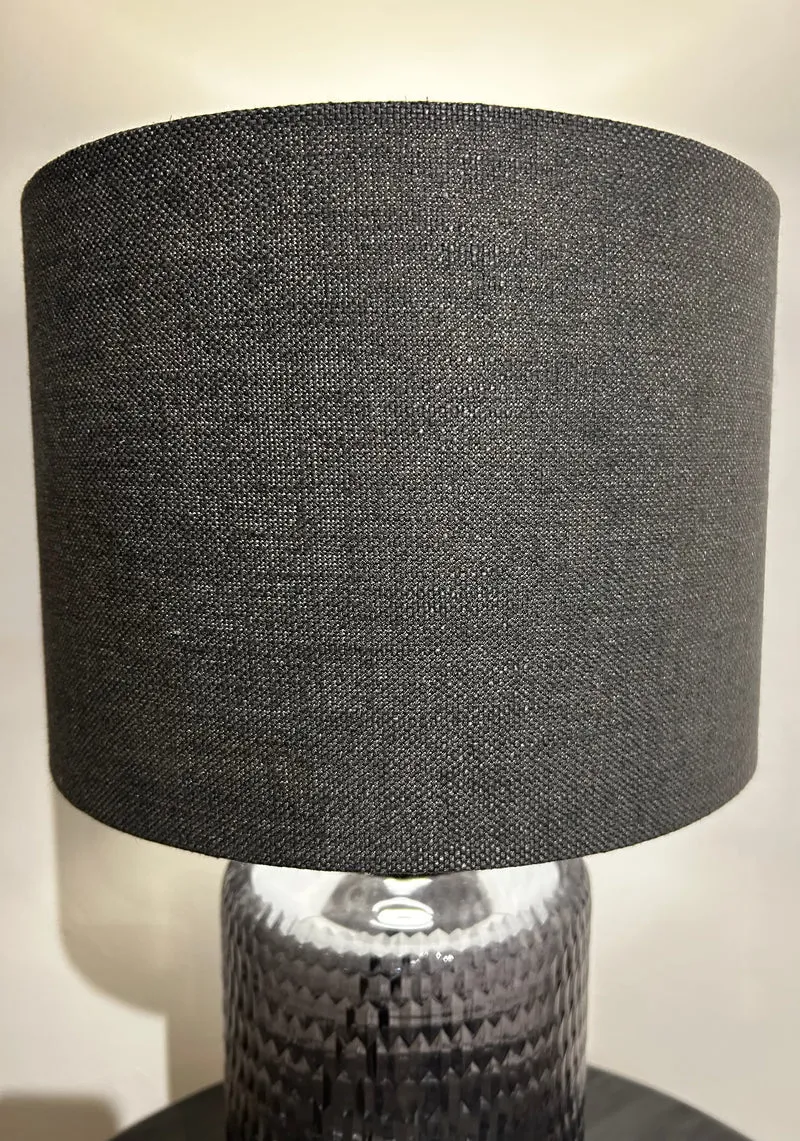 Glass Table Lamp with Grey Shade