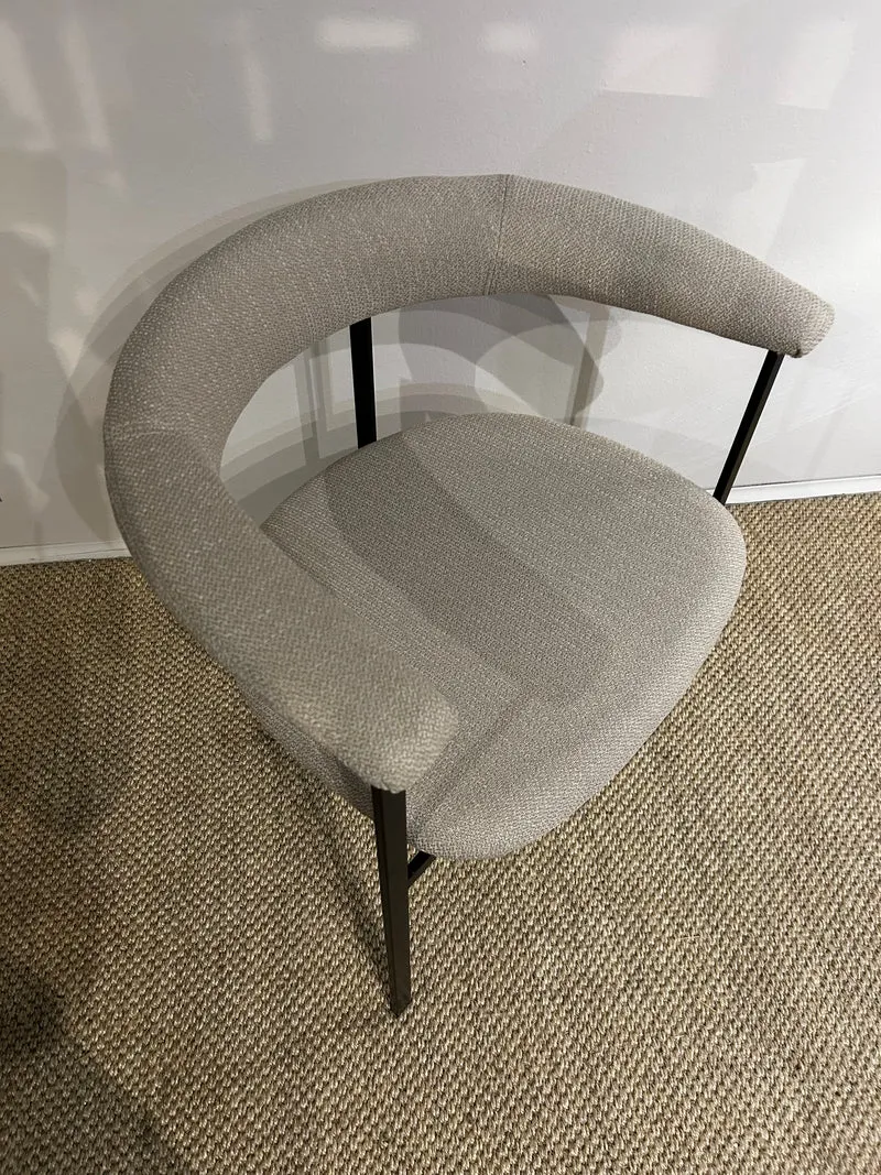 Dining Chair with Black Metal Legs and Upholstery