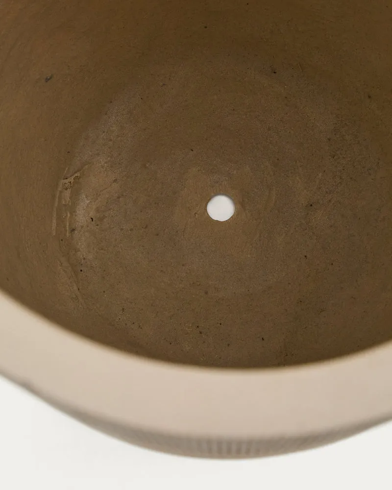 Tival beige cement-effect planter Ø 45 cm / Ø 32 cm
