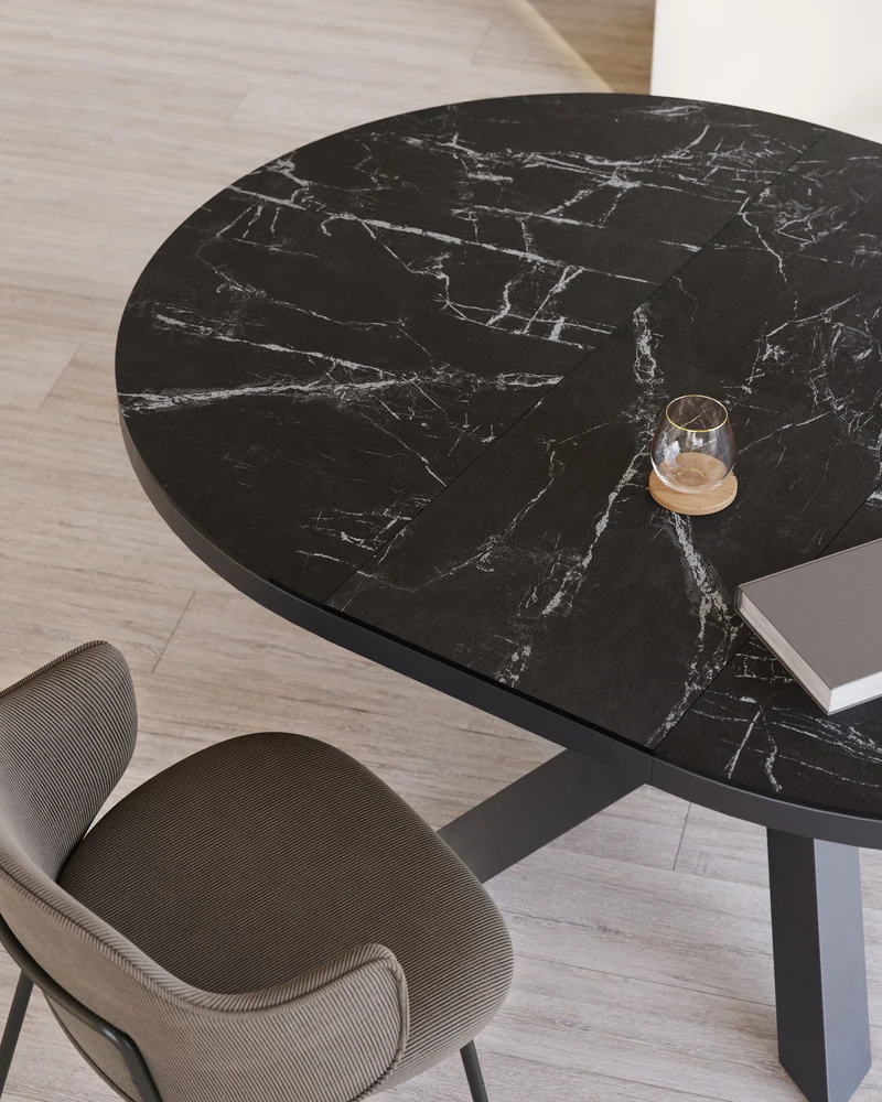 Vashti extendable table Ø 120 (160) cm porcelain
