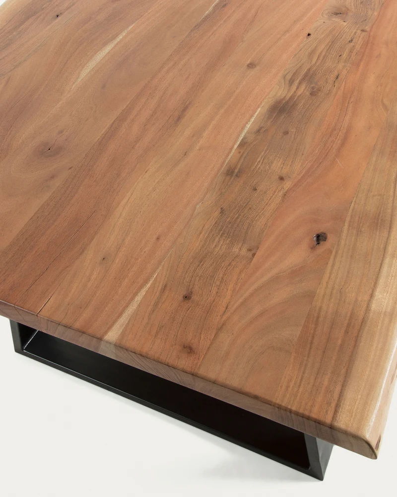 Alaia table made from solid acacia wood with natural finish, 180 x 90 cm