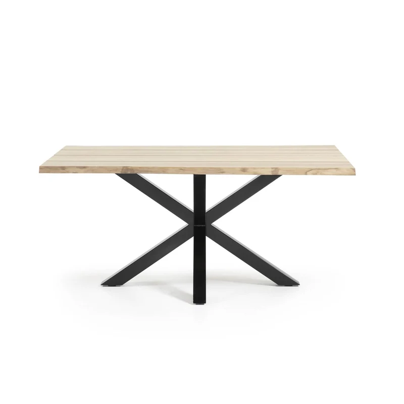 Argo table in whitewashed oak with steel legs with black finish 160 x 90 cm
