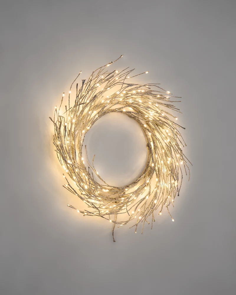 Bria luminous silver-coloured wreath, Ø 60 cm
