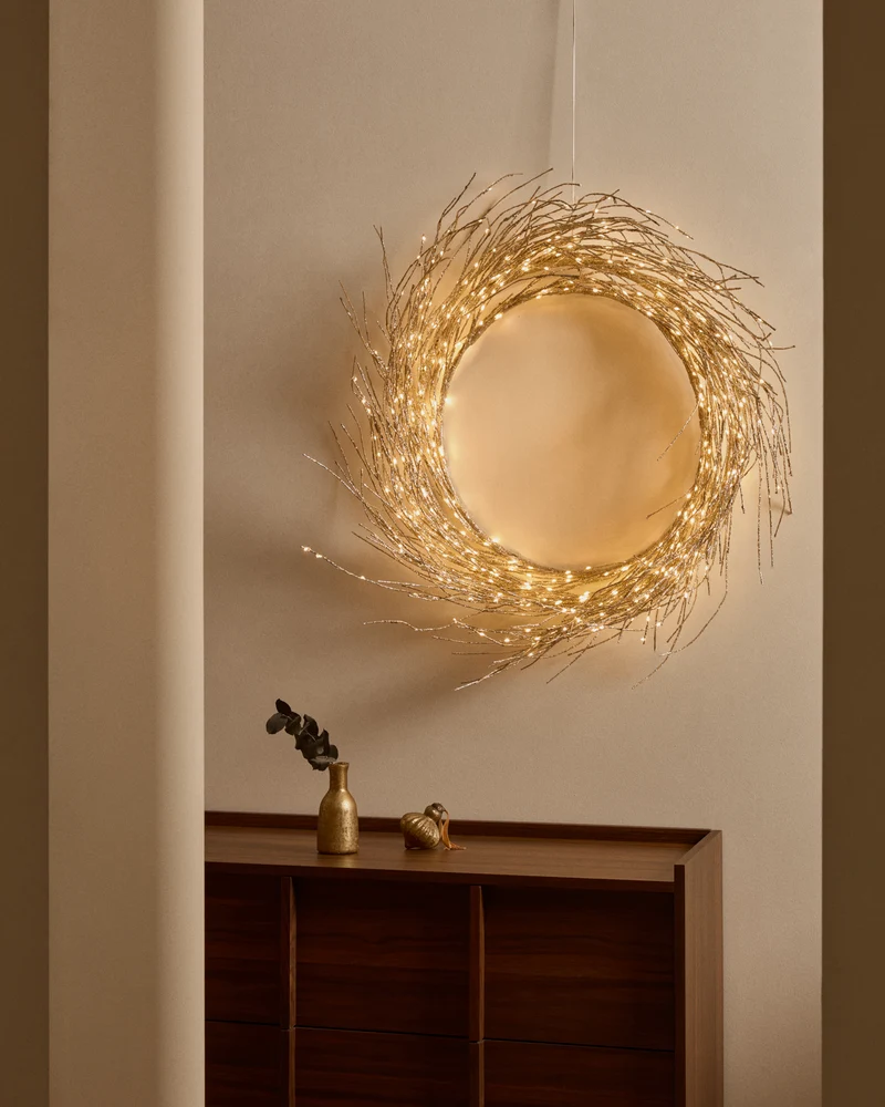 Bria luminous silver-coloured wreath, Ø 60 cm