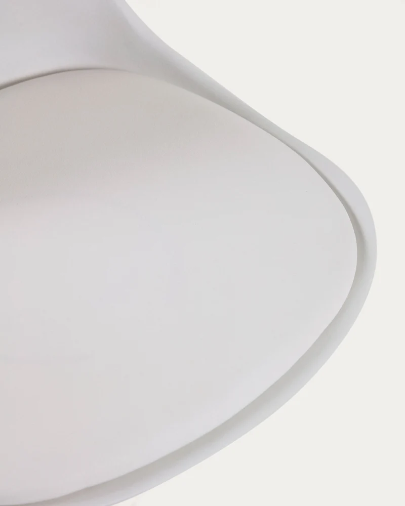 Orlando-T barstool white synthetic leather and matt white steel 60-82 cm