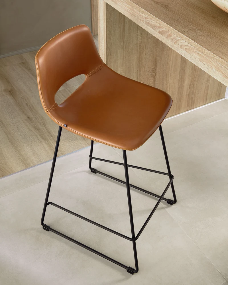 Brown synthetic leather Zahara barstool 76 cm