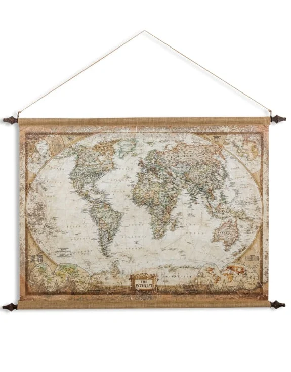 Antique World Map Canvas