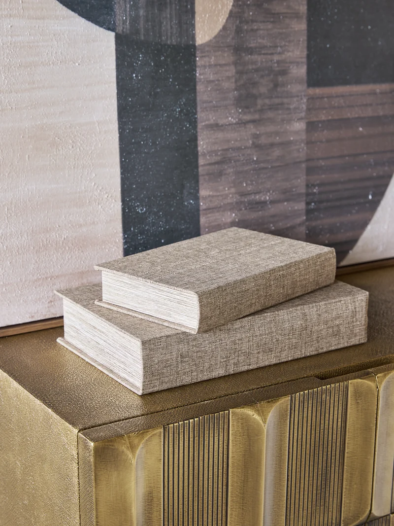 Beige Book Boxes - Set of 2