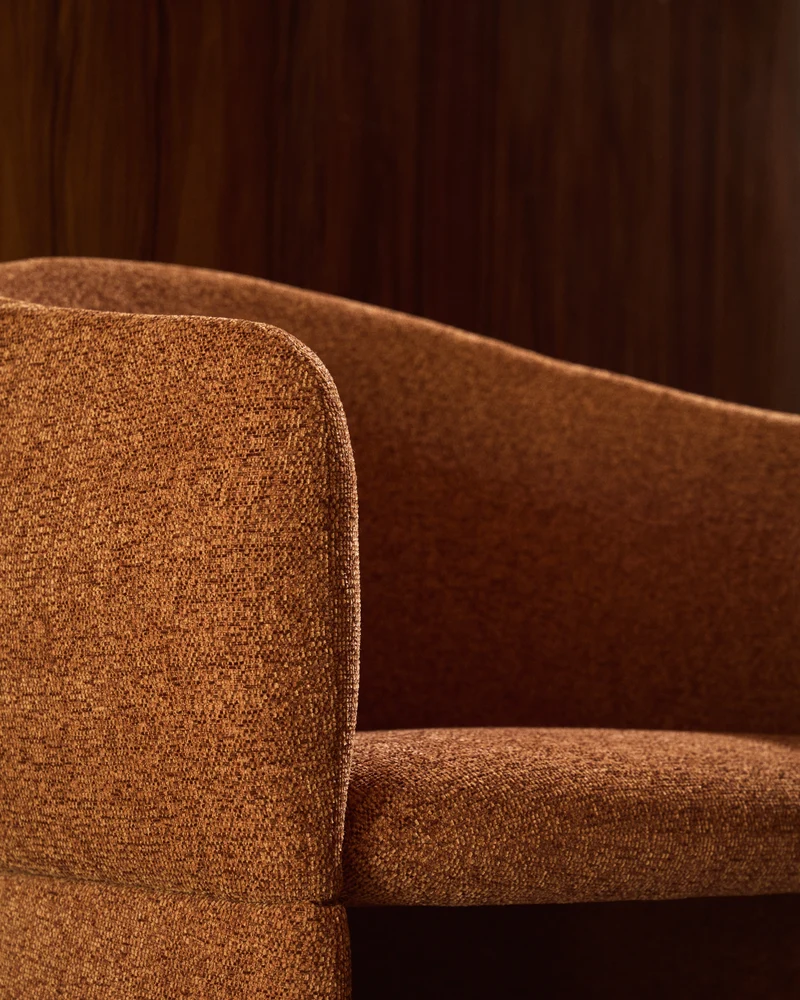 Bosca terracotta chenille chair