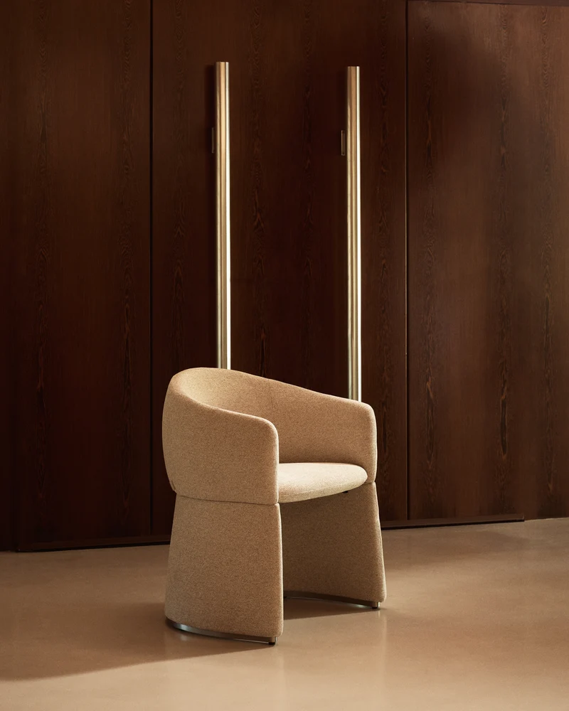Bosca beige chenille chair