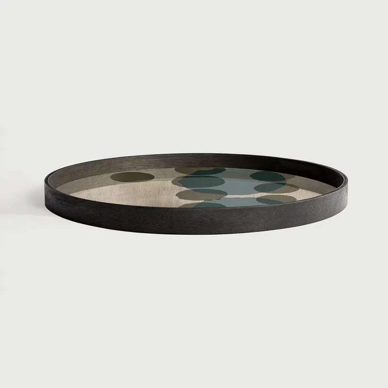 Layered Dots Glass Tray