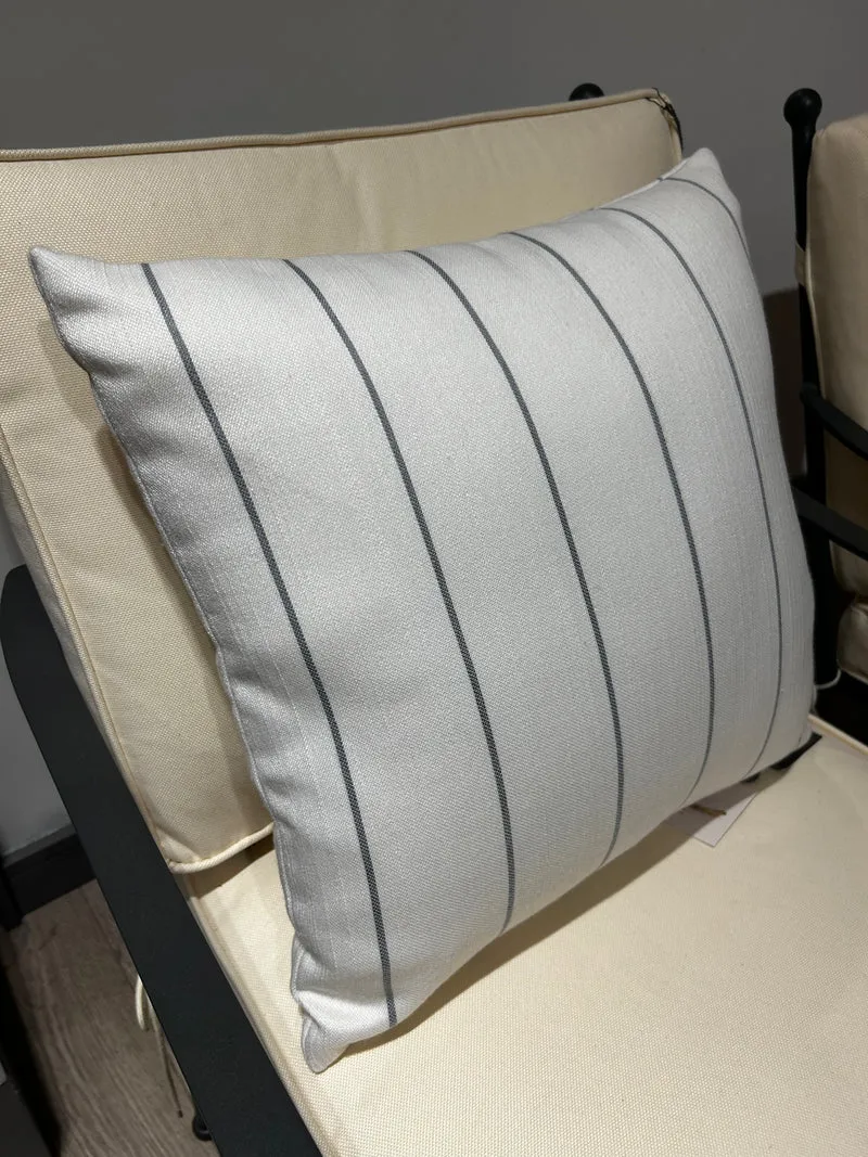 Stripe Outdoor Cushion 45 x 45 - Flax Blue