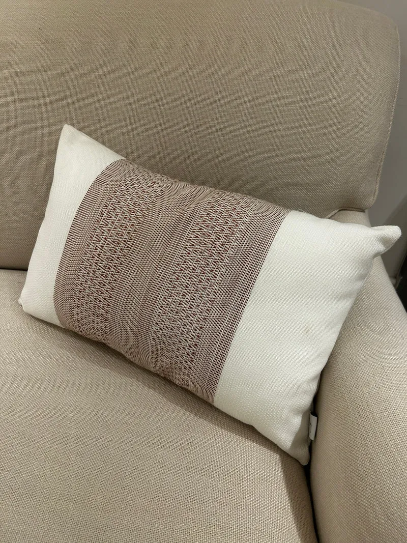 Evie Geometric Outdoor Cushion 35 x 55 - Burnt Sienna