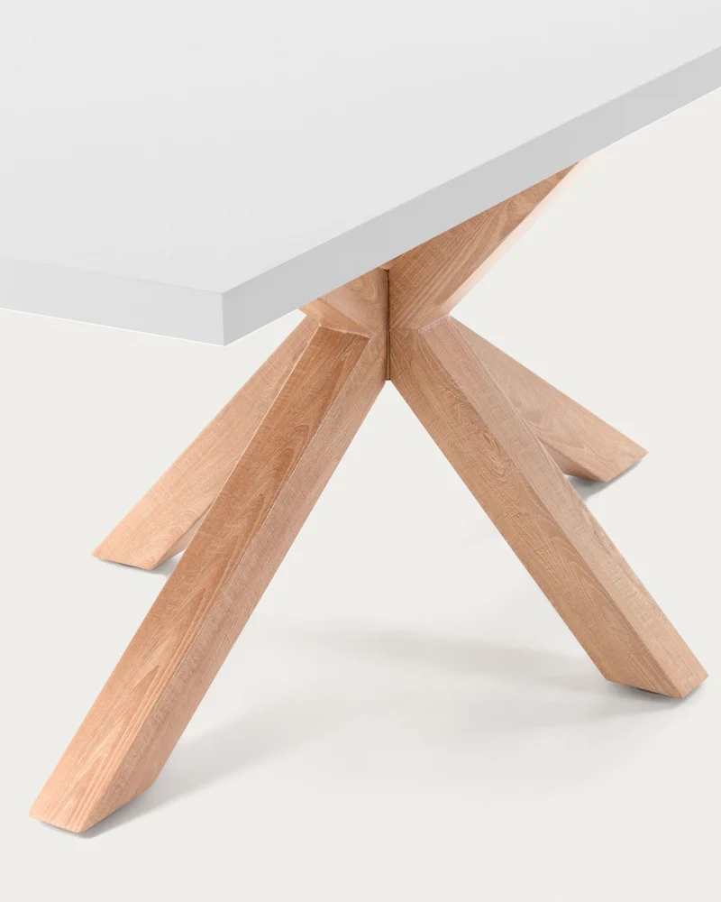 Argo table in melamine with white finish and wood-effect steel legs 200 x 100 cm