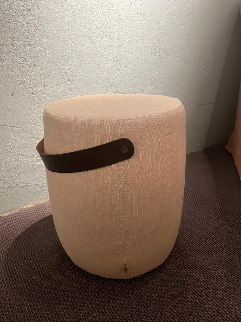 Milo Stool With Tan Leather Stripe