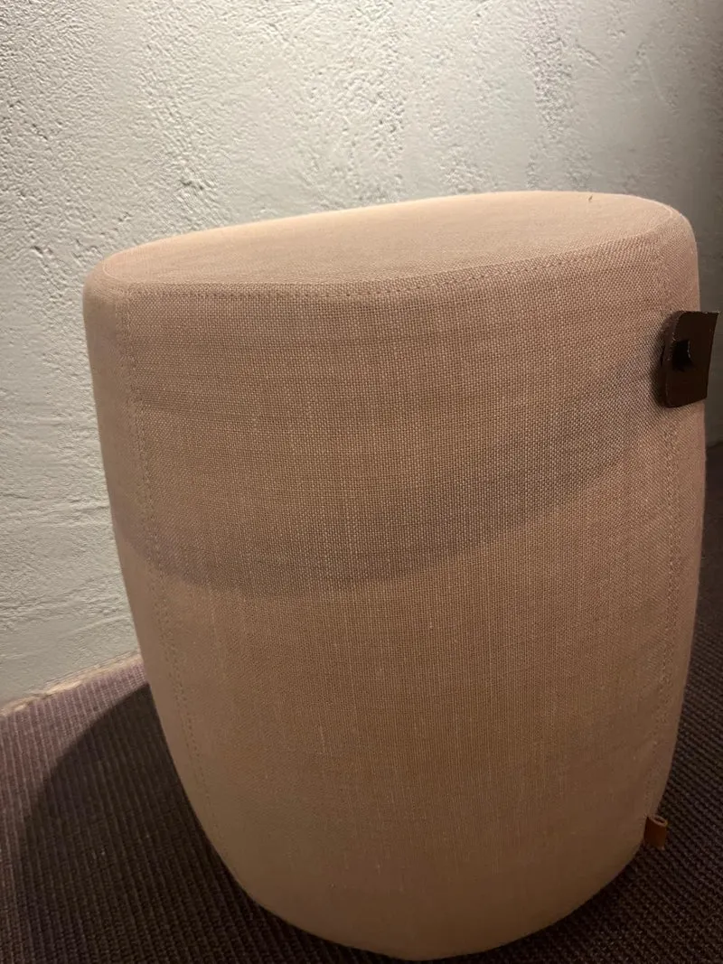 Milo Stool With Tan Leather Stripe
