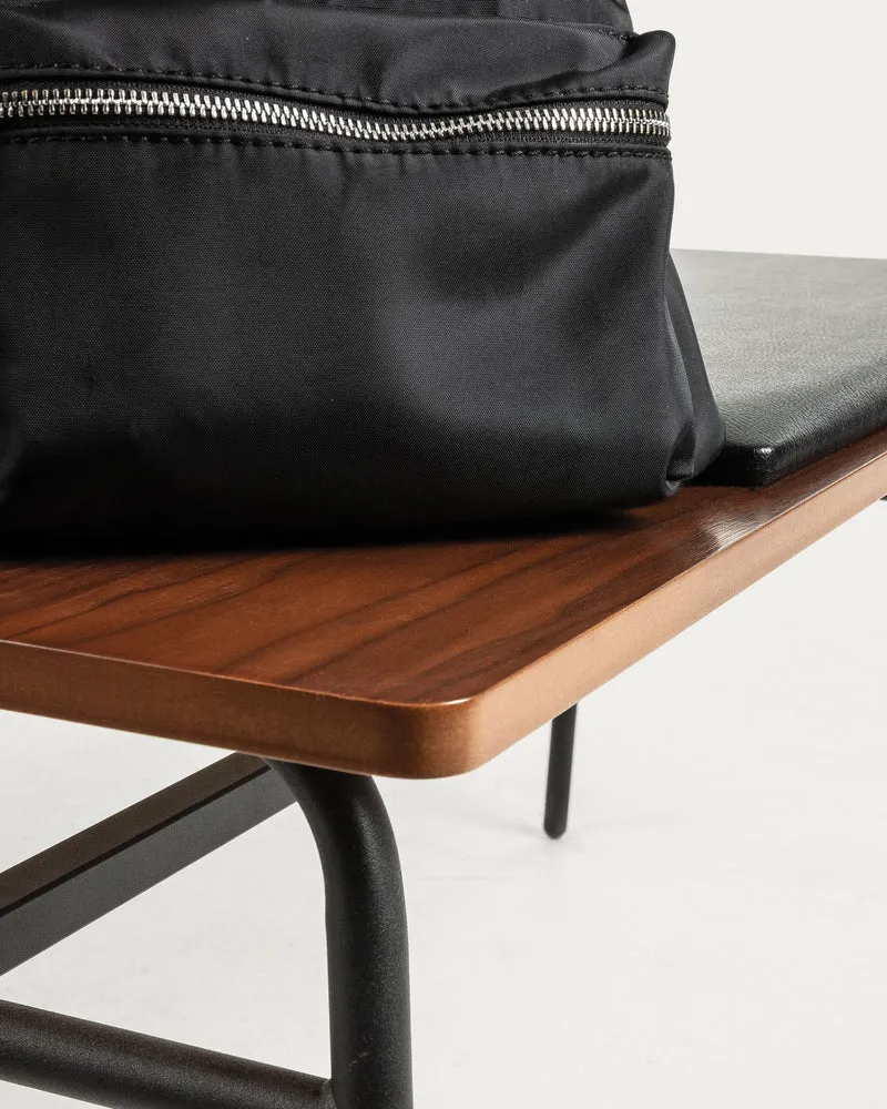 Carabel bench in steel and walnut veneer, 100 cm