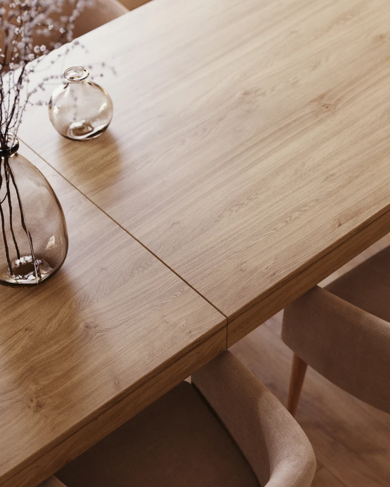 Briva extendable table with a natural oak wood finish, 180 (230) x 90 cm