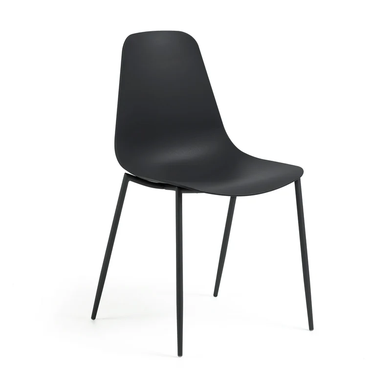 Whatts chair with steel legs in black finnish