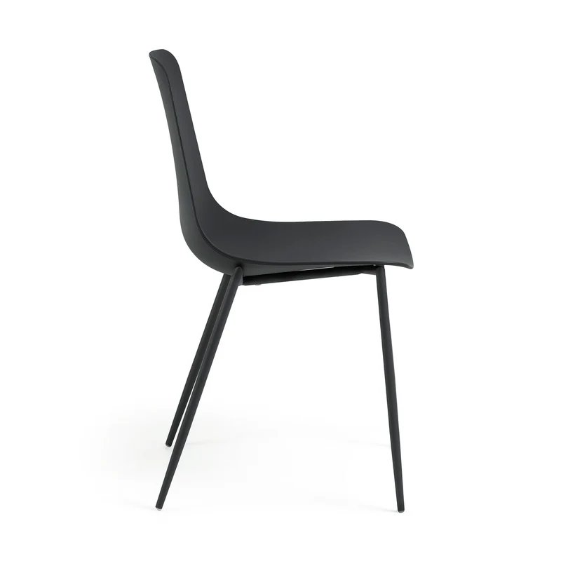 Whatts chair with steel legs in black finnish